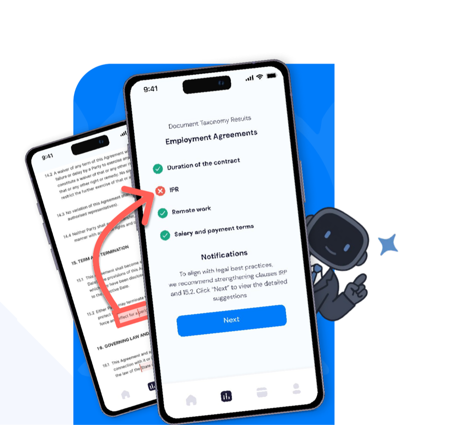 GlobalLegalCheck-sovellus puhelimessa